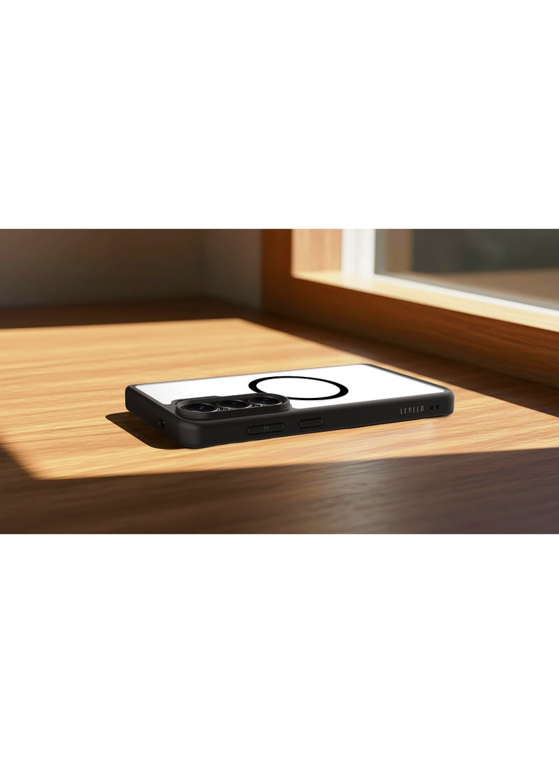 ليفيلو حافظة S26 Ultra MagSafe مطفية مع حواف مرتفعة للكاميرا والشاشة، طلاء مقاوم للخدش بدرجة 3H، إطار مقاوم للصدمات، ومختبرة لمقاومة السقوط من ارتفاع 5 أقدام. - Image 5